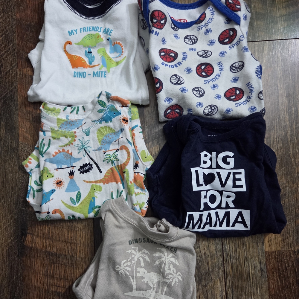 Baby Boy 6-9 Month Clothing- 25 Pieces- Tops, Bottoms, Onsies